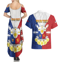 Personalised Philippines Independence Day Couples Matching Summer Maxi Dress and Hawaiian Shirt Maligayang Araw ng Kalayaan Filipino Carabao LT05 - Polynesian Pride