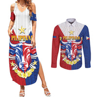 Personalised Philippines Independence Day Couples Matching Summer Maxi Dress and Long Sleeve Button Shirt Maligayang Araw ng Kalayaan Filipino Carabao LT05 Red - Polynesian Pride