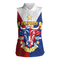 Personalised Philippines Independence Day Women Sleeveless Polo Shirt Maligayang Araw ng Kalayaan Filipino Carabao