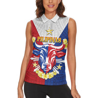 Personalised Philippines Independence Day Women Sleeveless Polo Shirt Maligayang Araw ng Kalayaan Filipino Carabao