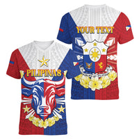 Personalised Philippines Independence Day Women V-Neck T-Shirt Maligayang Araw ng Kalayaan Filipino Carabao