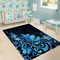 Matariki New Zealand Area Rug Maori Pattern Blue Galaxy