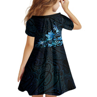 Matariki New Zealand Family Matching Off Shoulder Maxi Dress and Hawaiian Shirt Maori Pattern Blue Galaxy LT05 - Polynesian Pride