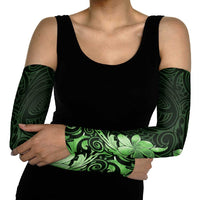 Matariki New Zealand Arm Sleeves Maori Pattern Green Galaxy - Polynesian Pride