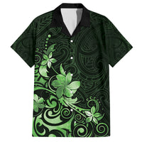 Matariki New Zealand Family Matching Puletasi and Hawaiian Shirt Maori Pattern Green Galaxy LT05 Dad's Shirt - Short Sleeve Green - Polynesian Pride