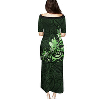 Matariki New Zealand Family Matching Puletasi and Hawaiian Shirt Maori Pattern Green Galaxy LT05 - Polynesian Pride
