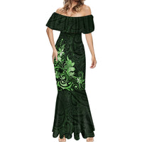 Matariki New Zealand Mermaid Dress Maori Pattern Green Galaxy LT05 - Polynesian Pride