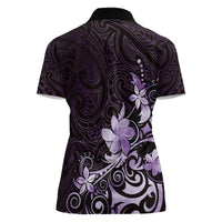 Matariki New Zealand Women Polo Shirt Maori Pattern Purple Galaxy