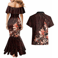 Matariki New Zealand Couples Matching Mermaid Dress and Hawaiian Shirt Maori Pattern Red Galaxy LT05 - Polynesian Pride
