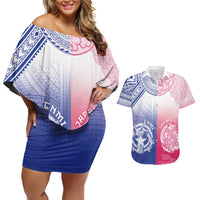 Custom Northern Mariana Islands And Japan Together Couples Matching Off Shoulder Short Dress and Hawaiian Shirt