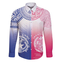 Custom Northern Mariana Islands And Japan Together Family Matching Short Sleeve Bodycon Dress and Hawaiian Shirt