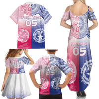 Custom Northern Mariana Islands And Japan Together Family Matching Summer Maxi Dress and Hawaiian Shirt