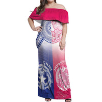Custom Northern Mariana Islands And Japan Together Off Shoulder Maxi Dress