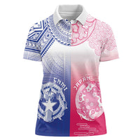 Custom Northern Mariana Islands And Japan Together Women Polo Shirt