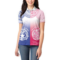 Custom Northern Mariana Islands And Japan Together Women Polo Shirt
