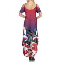 Guam Blue Marlin Fishing Family Matching Summer Maxi Dress and Hawaiian Shirt Polynesian Style LT05 - Polynesian Pride