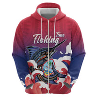 Guam Blue Marlin Fishing Hoodie Polynesian Style