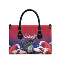 Guam Blue Marlin Fishing Leather Bag Polynesian Style