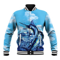 Hawaii Blue Marlin Fishing Baseball Jacket LT05 Unisex Blue - Polynesian Pride