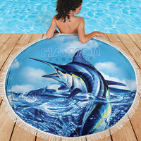 Hawaii Blue Marlin Fishing Beach Blanket LT05 - Polynesian Pride