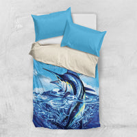 Hawaii Blue Marlin Fishing Bedding Set LT05 US Twin 172cm x 218cm Blue - Polynesian Pride