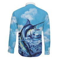 Hawaii Blue Marlin Fishing Family Matching Short Sleeve Bodycon Dress and Hawaiian Shirt LT05 - Polynesian Pride