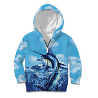 Hawaii Blue Marlin Fishing Kid Hoodie LT05 Zip Hoodie Blue - Polynesian Pride