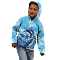 Hawaii Blue Marlin Fishing Kid Hoodie LT05 - Polynesian Pride