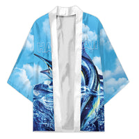 Hawaii Blue Marlin Fishing Kimono LT05 Unisex Blue - Polynesian Pride
