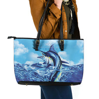 Hawaii Blue Marlin Fishing Leather Tote Bag LT05 - Polynesian Pride