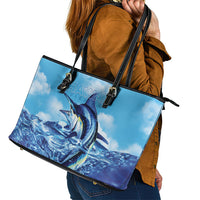 Hawaii Blue Marlin Fishing Leather Tote Bag LT05 - Polynesian Pride