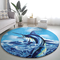 Hawaii Blue Marlin Fishing Round Carpet LT05 - Polynesian Pride