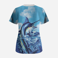Hawaii Blue Marlin Fishing Scrub Top LT05 - Polynesian Pride