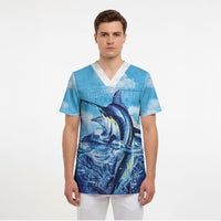 Hawaii Blue Marlin Fishing Scrub Top LT05 - Polynesian Pride
