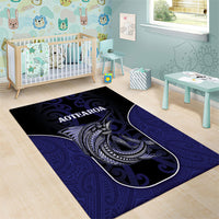 New Zealand Aotearoa Area Rug Blue Marlin Fishing Maori Pattern