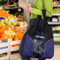 New Zealand Aotearoa Grocery Bag Blue Marlin Fishing Maori Pattern