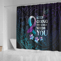 Polynesia Suicide Prevention Awareness Shower Curtain Keep Going The World Needs You