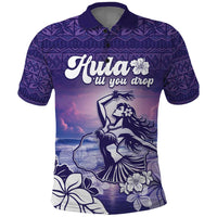 Aloha Hawaii Kauai Island Polo Shirt Hula Till You Drop
