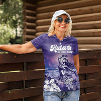 Aloha Hawaii Kauai Island Women Polo Shirt Hula Till You Drop