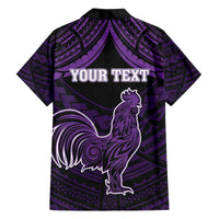 Personalised Hawaii Kauai Island Family Matching Puletasi and Hawaiian Shirt Rooster Tribal Tattoo Simple Style LT05 - Polynesian Pride