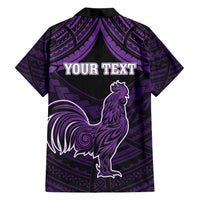 Personalised Hawaii Kauai Island Family Matching Short Sleeve Bodycon Dress and Hawaiian Shirt Rooster Tribal Tattoo Simple Style LT05 - Polynesian Pride