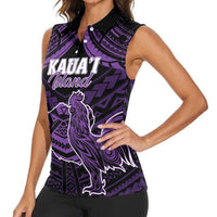 Personalised Hawaii Kauai Island Women Sleeveless Polo Shirt Rooster Tribal Tattoo Simple Style LT05 - Polynesian Pride