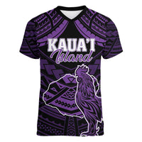 Personalised Hawaii Kauai Island Women V-Neck T-Shirt Rooster Tribal Tattoo Simple Style