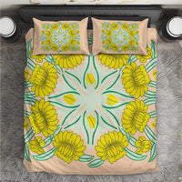 Cook Islands Tivaevae Quilt Bedding Set Peach - Polynesian Pride