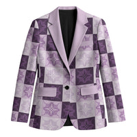 Lavender Manta Ray Hawaiian Quilt Motif Blazer