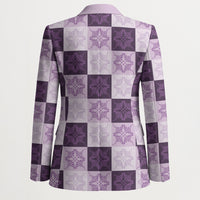 Lavender Manta Ray Hawaiian Quilt Motif Blazer