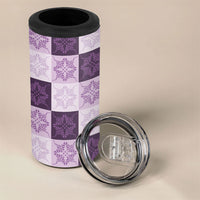 Lavender Manta Ray Hawaiian Quilt Motif 4 in 1 Can Cooler Tumbler