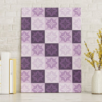 Lavender Manta Ray Hawaiian Quilt Motif Canvas Wall Art