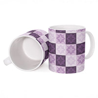 Lavender Manta Ray Hawaiian Quilt Motif Ceramic Mug