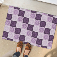 Lavender Manta Ray Hawaiian Quilt Motif Rubber Doormat
